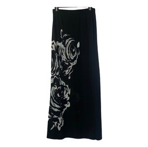 Chico’s Maxi skirt sz 0 black with white